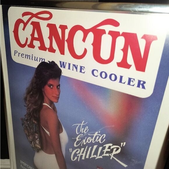 Cancun Premium Wine Cooler Bar Sign Vintage Man Cave 16in x 12in Exotic Chiller - Picture 5 of 8